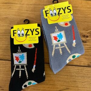 Foozys Women's Art-Themed Socks - Black and Gray Socks